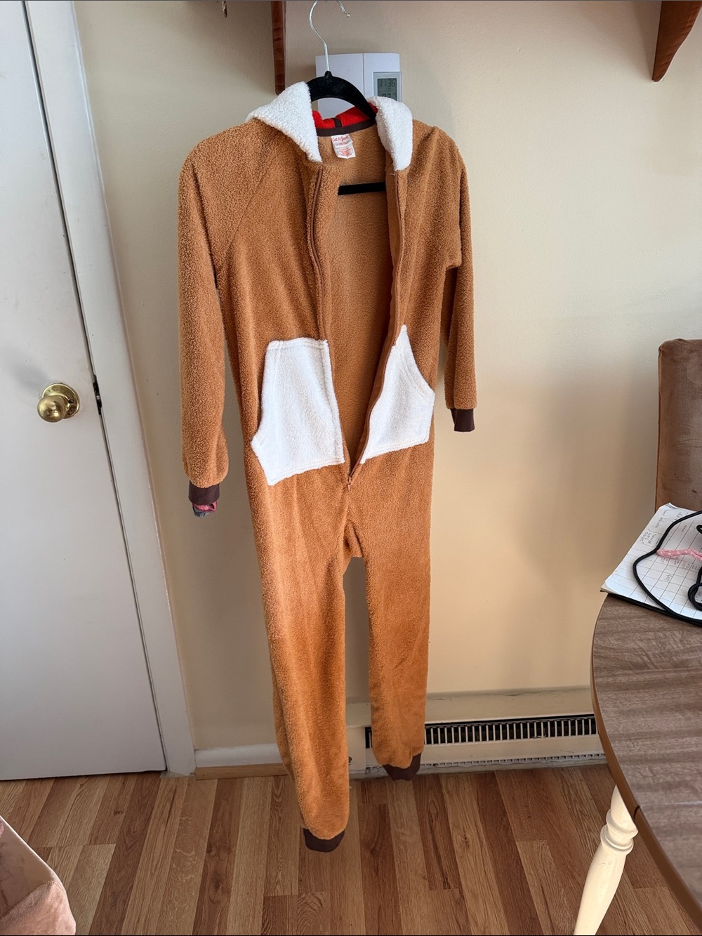 Cat & Jack reindeer Hooded Plush One-Piece Pajamas